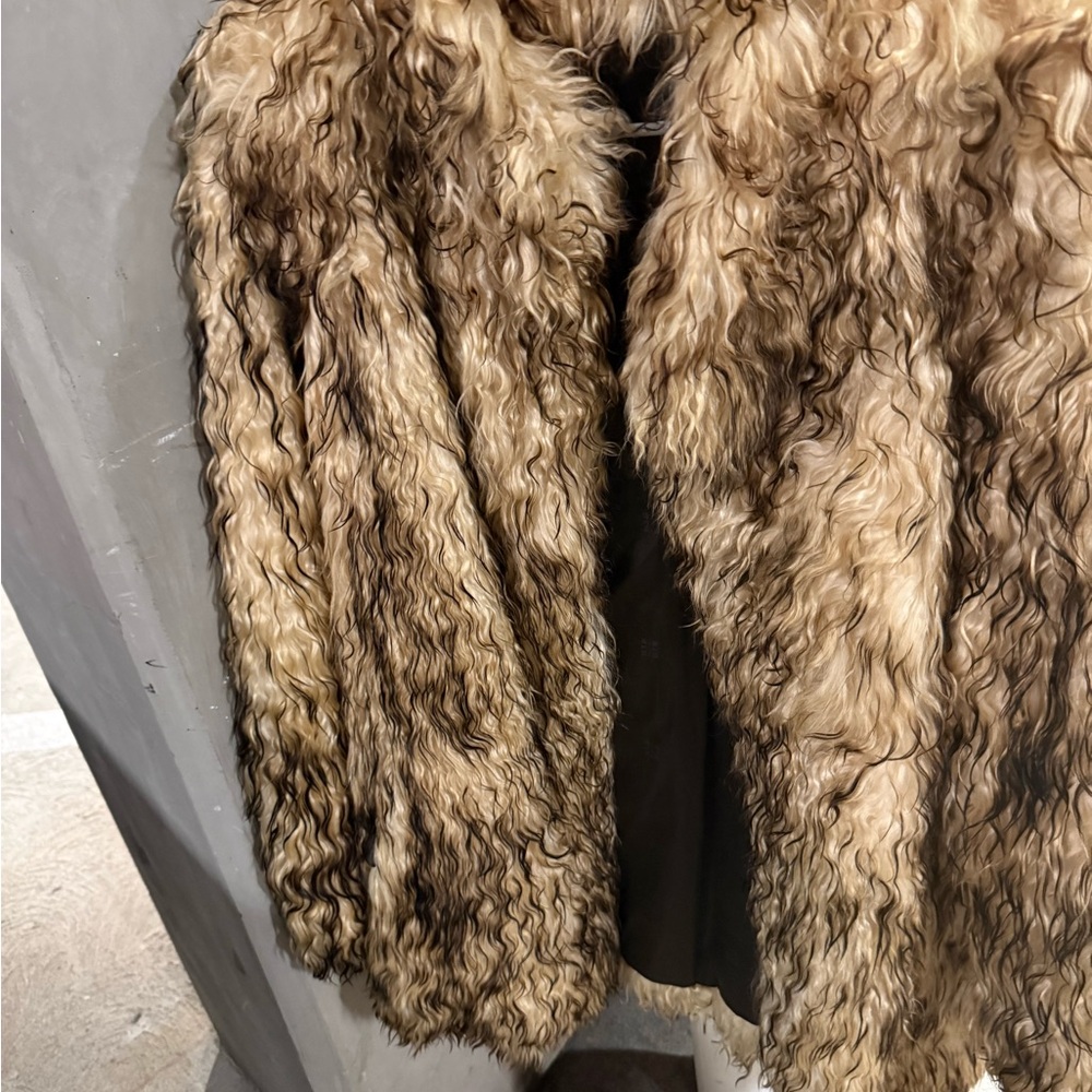 Faux Fur Coat in Brown and Black - Picture 2 of 6
